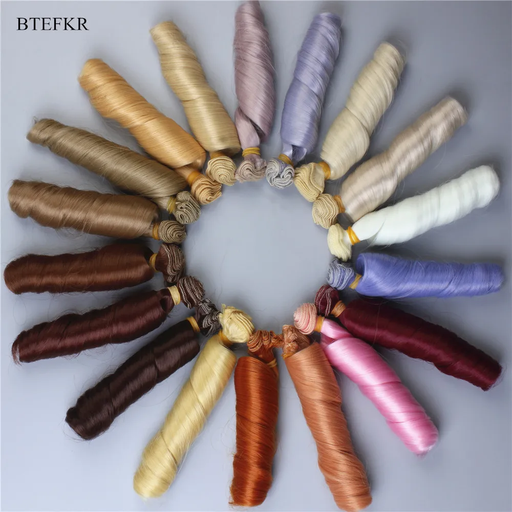 

2 PCS Doll Hair 15x100cm Girl Tresses for Doll Wig High-Temperature Material Straight Hair 1/3 1/4 1/6 BJD Accessories for Dolls