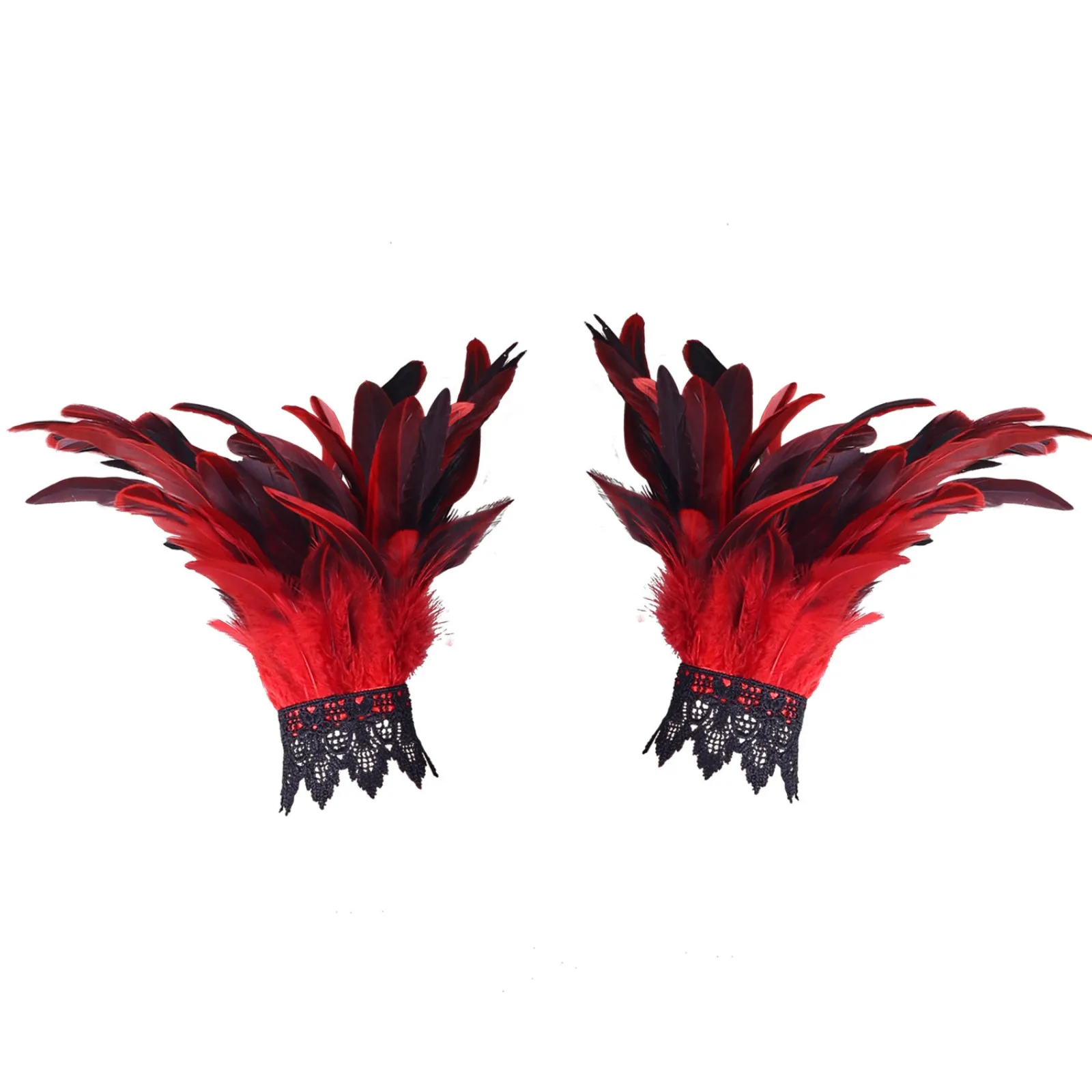 Women Feather Cuffs Fur Soft Feather Wrist Cuffs Women Bracelet Fur Cuff Accessories Festival Show Dance detachable wrist cuffs