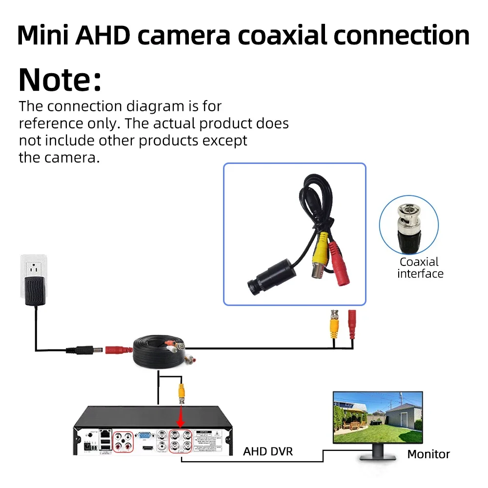 2MP Mini AHD Analog Camera Night vision AHD Backup Camera Analog Coaxial Wired Low illumination Camera Anti-interference Water