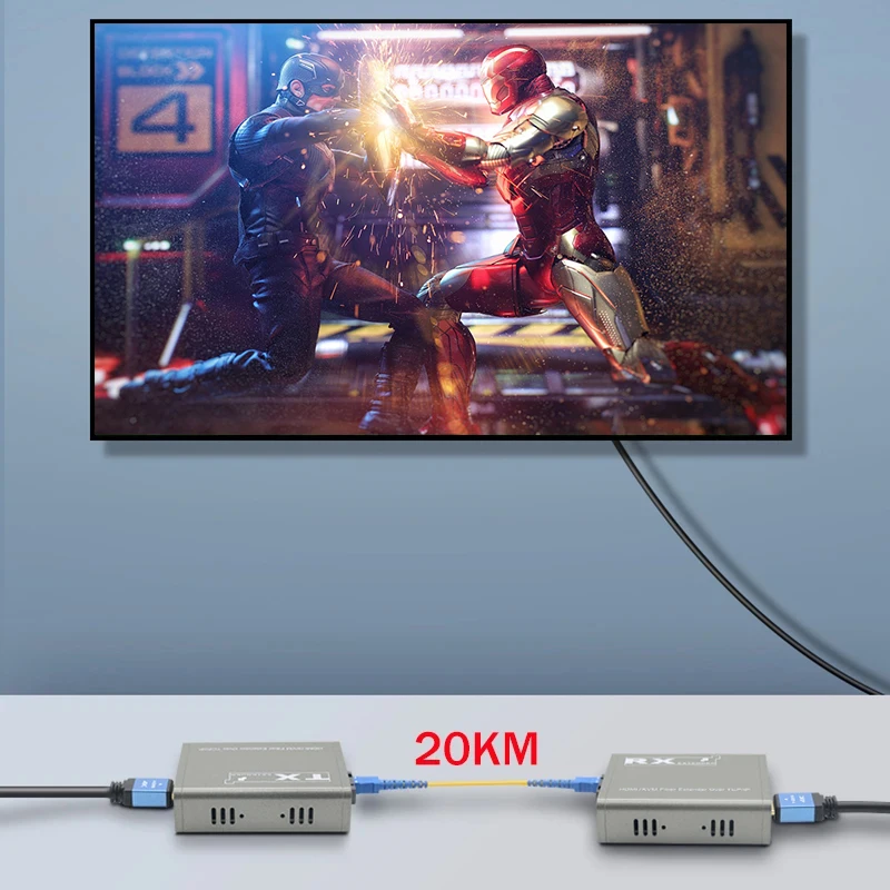 Фото Внешний оптоволоконный USB-кабель KVM, 20 км №2