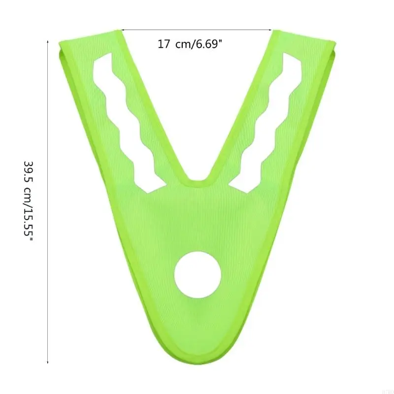 920L Children Luminous Vest High Visibility Clothes Reflector V-Shape Safety Vest Yellow for Kids Running Cycling Night Roads