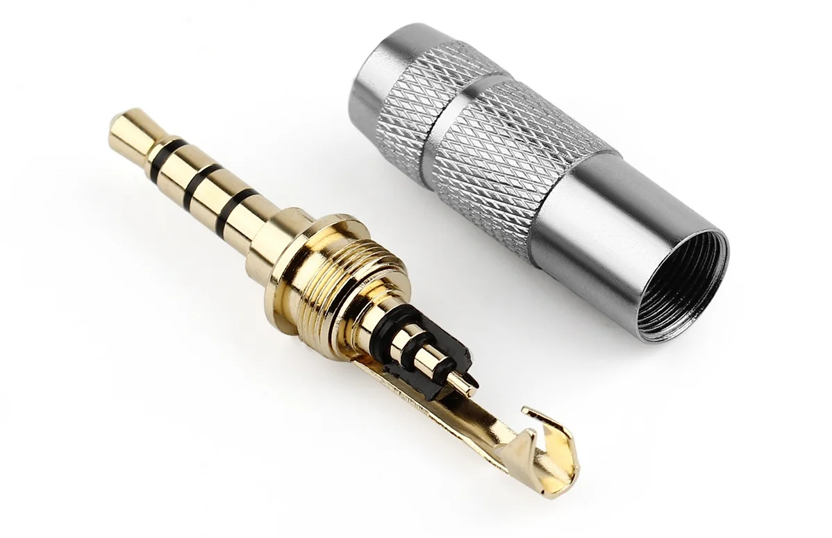 QYFANG-Straight Audio Jack Headphone, adaptador de metal,
