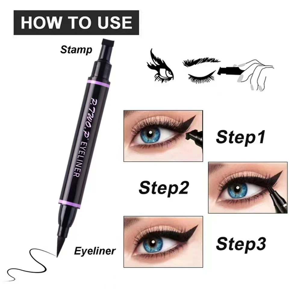 P.TWO.P Stamp Eyeliner Pencil 1 Pcs Double-ended Waterproof Quick Drying Long-Lasting Liquid Eyeliner Makeup Eyes Cosmetics Tool 6