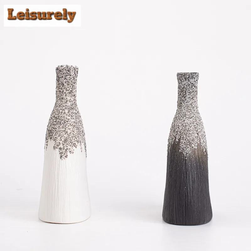 Snowflake Bottle Ceramic Donuts Flower Pot Home Living Room Decoration Accessories Interior Office Desktop Decor Ornament Gift