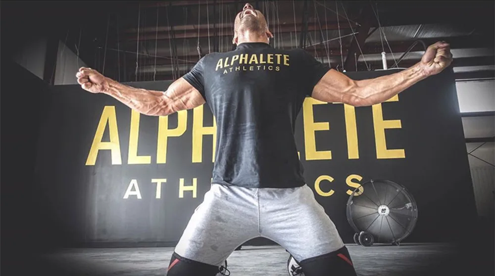 Cotton Running Sport T-shirt Men Gym Fitness Skinny Shirt Short Sleeve Print Tee Tops Male Summer Bodybuilding Training Clothing