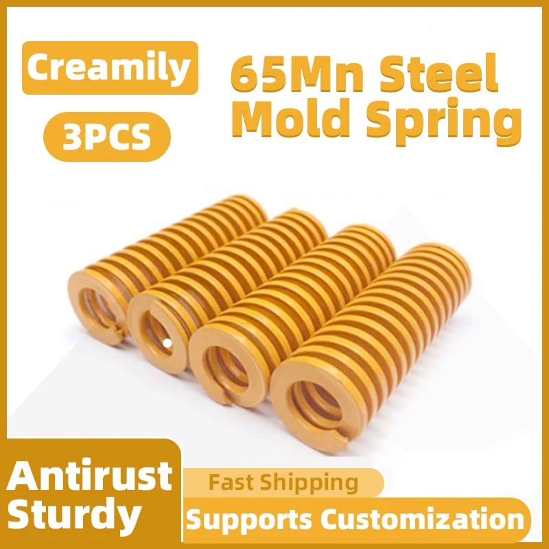 

Creamily 3PCS Lightest Load Die Mold Springs TF Yellow Spiral Stamping Compression Mould Die Spring OD 22mm ID 11mm L 20-300mm