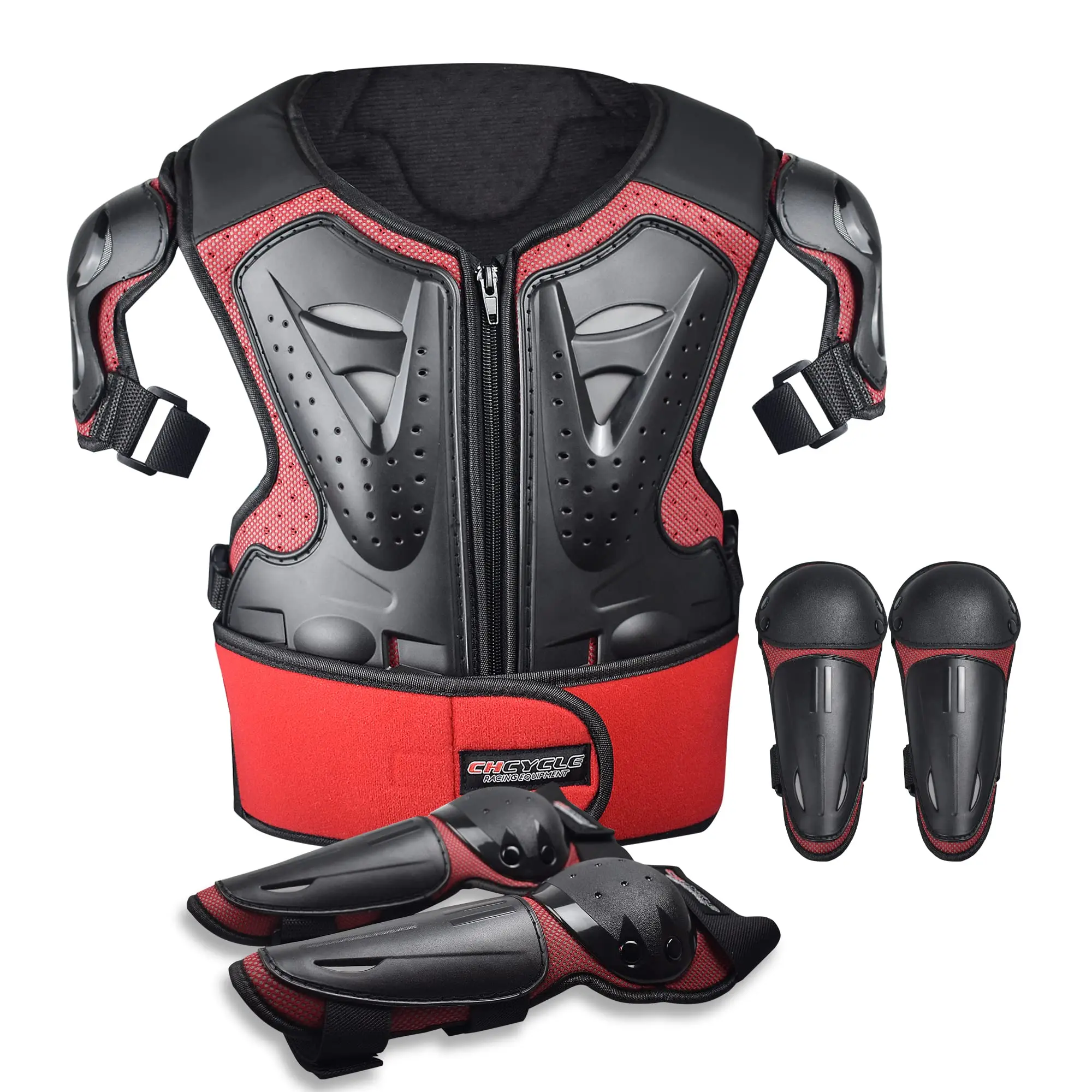 Kids Motorcycle Armor Suit Chest Protector with Elbow Knee Pads