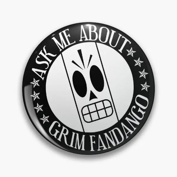 

Ask Me About Grim Fandango Soft Button Pin Hat Women Creative Badge Cute Collar Cartoon Lapel Pin Lover Decor Funny Clothes