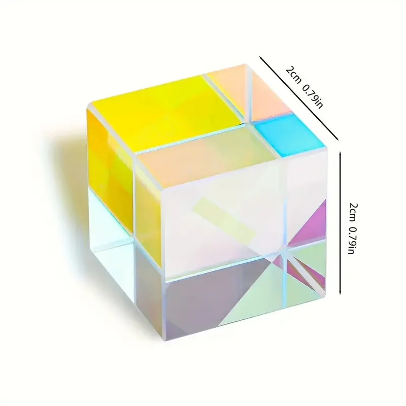 Solar Glass Prism Cube,Optical RGB Dispersion for Physics Teaching Research Decorative Arts Education 1 pc,sun catcher,crystal pendant,sun catchers,window ornament