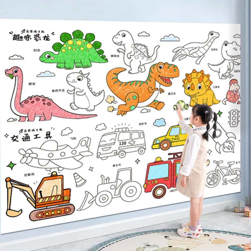 Children Coloring Paper Animal Graffiti Scroll Coloring Painting Paper Roll  Paper Painting Coloring Pages Early Educational Toys - AliExpress