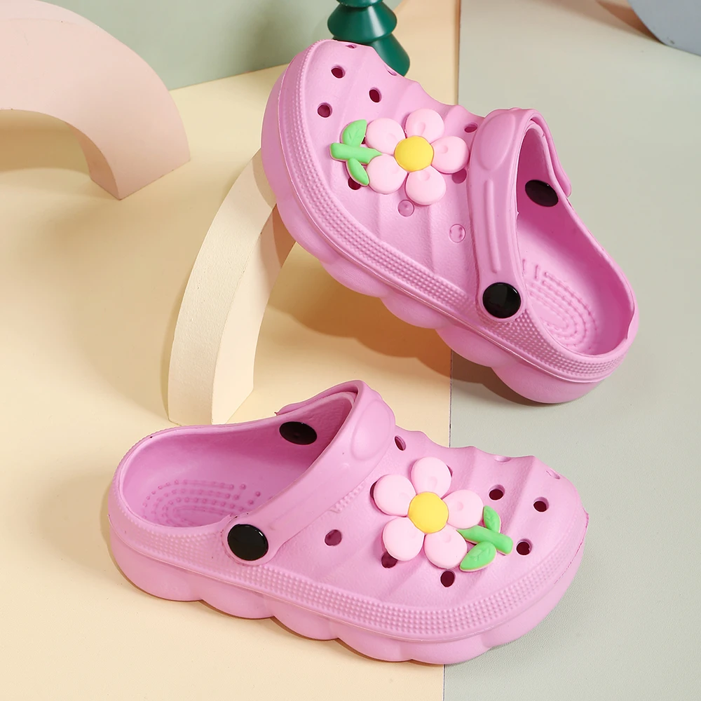 New Non-Slip Girls Sandals Garden Shoes Cute Big Flower Children Sandals Kids Slippers Beach Kids Outdoor Sandals Summer Product 2