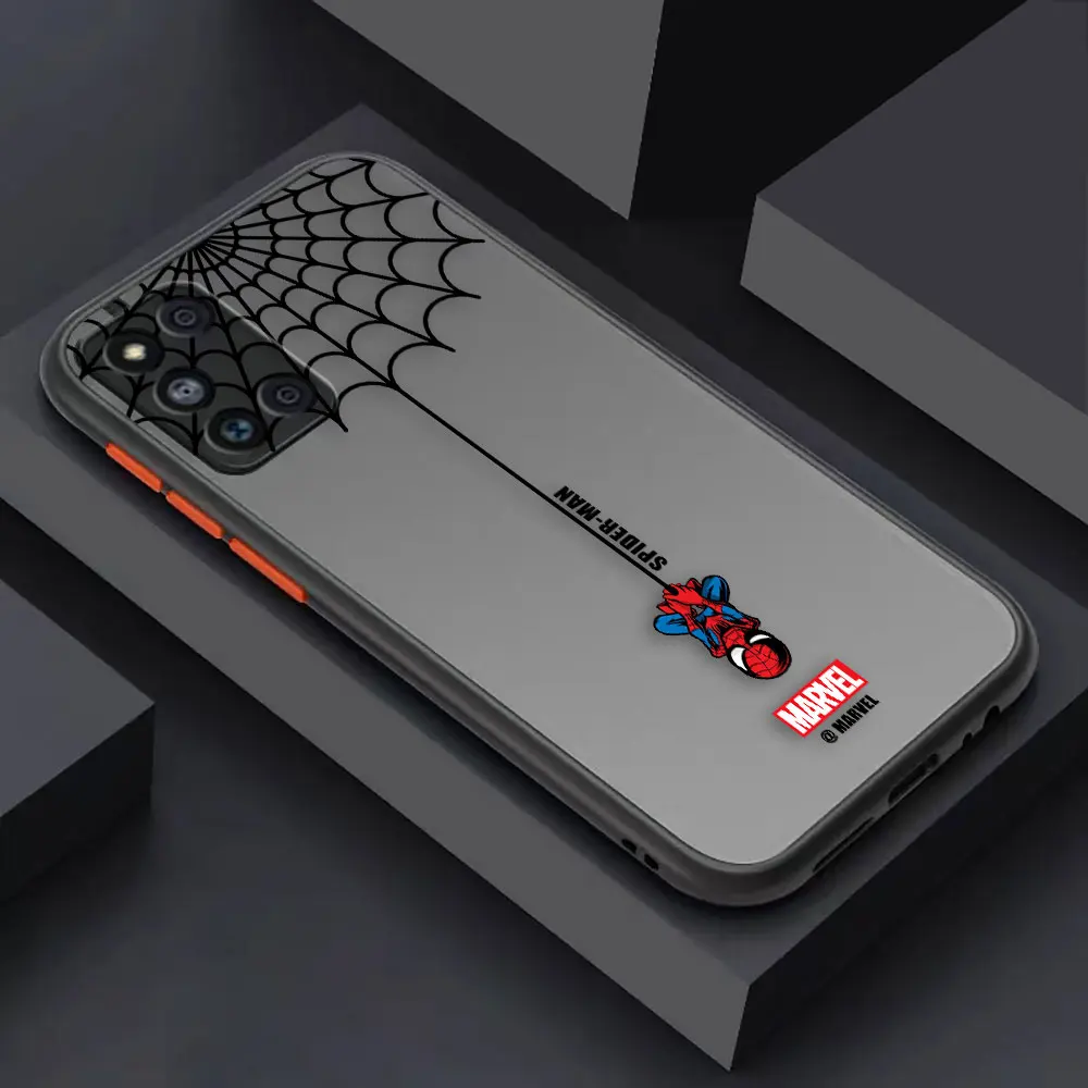 thumbnail image 1 of Matte Case for Samsung Galaxy M62 M53 M52 M51 M33 M32 M31 M30S 5G J8 J7 J6 J5 J4 Case Funda Cartoon Marvel Spider-Man Spider Web, 1 of 5