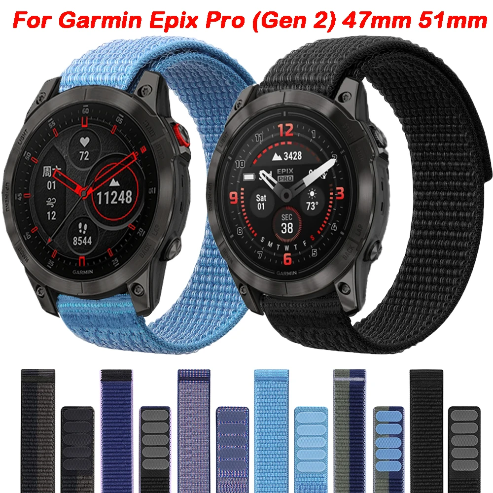 Нейлоновый ремешок JSPSTA для Garmin Epix Pro Gen 2, Fenix 7X 7 6X 6 ...