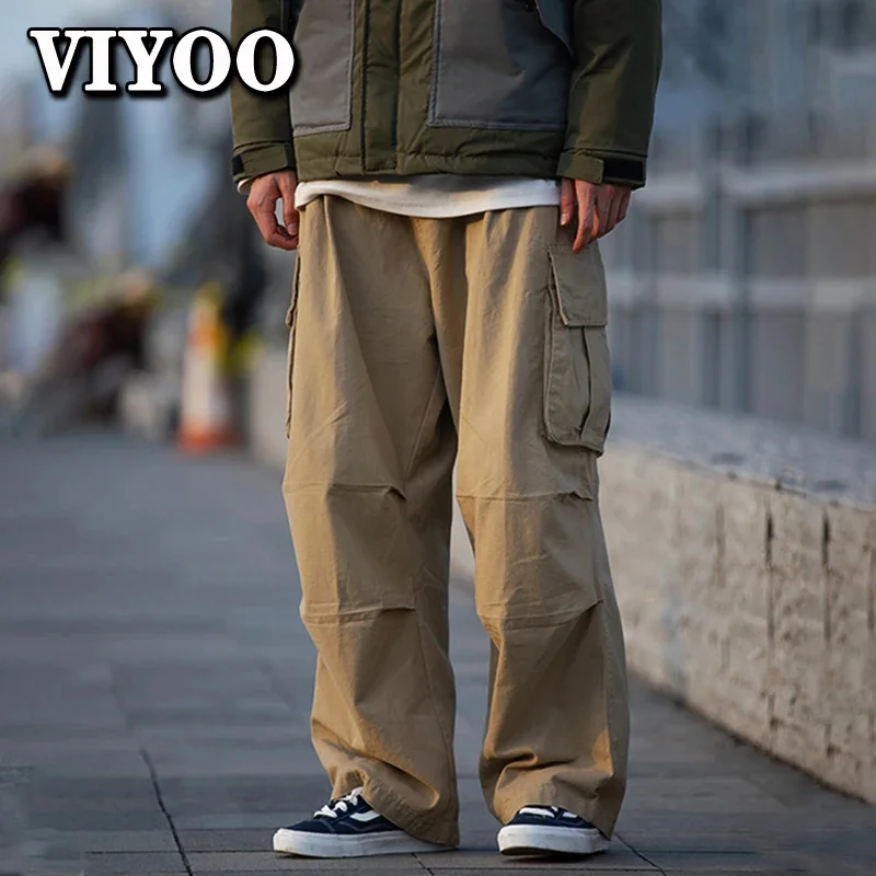 

Men's Y2K Clothes Vintage Cargo Pants Street Baggy Oversized Pockets High Waist Wide Leg Casual Korean Style 2024 Fashion