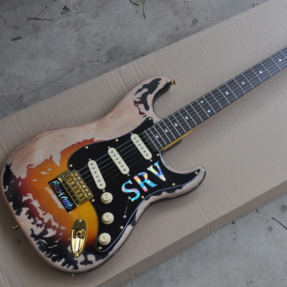 

Электрическая гитара Relic из липы с 6 струнами табака Sunburst с подставкой из розового дерева по индивидуальному заказу