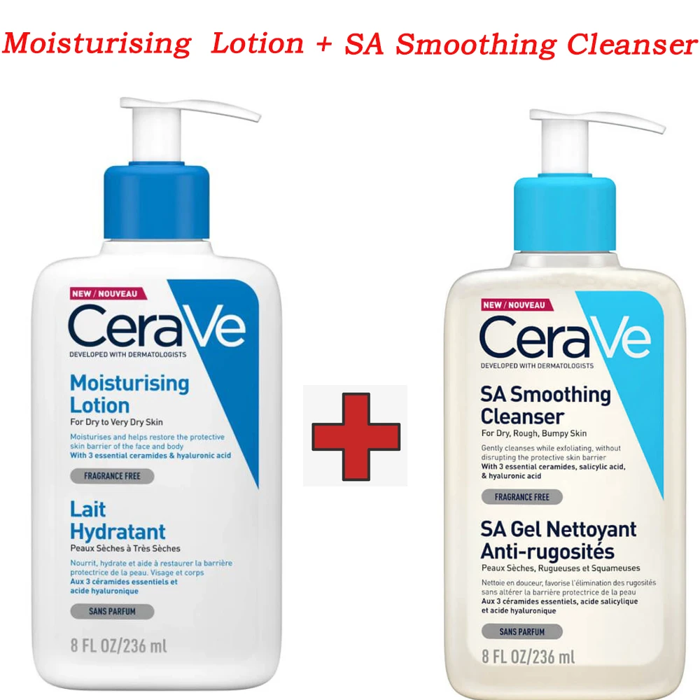Cerave Salicylic Acid Smoothing + Moisturizing Lotion Set For Smooth