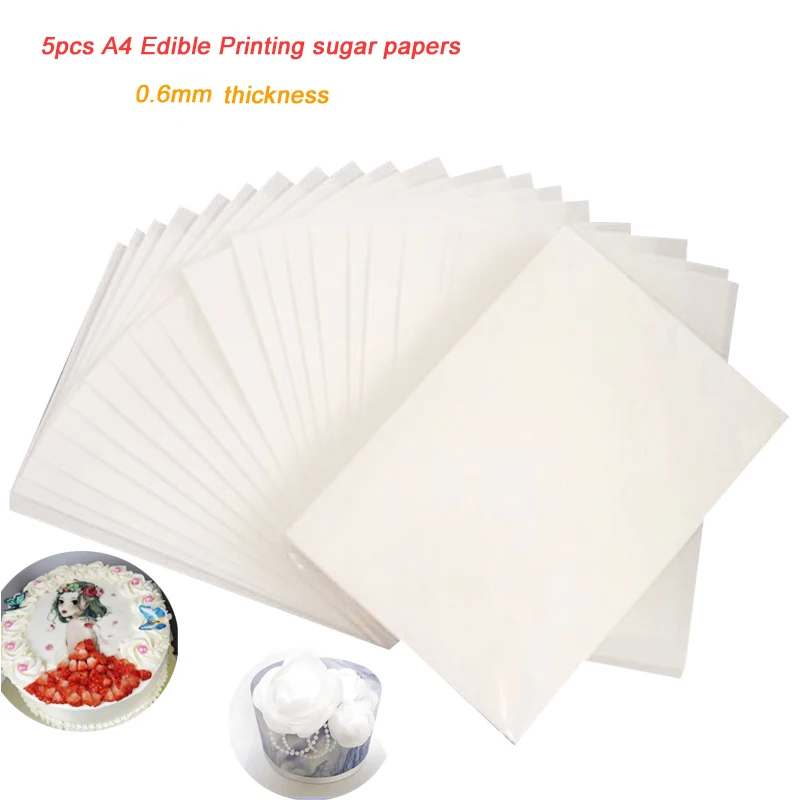 

Wafer Rice Papers for Cake Decoration 5pcs/Lot Edible Sugar Icing Paper Printing Kosher Paper Sugarcraft Baking Supply