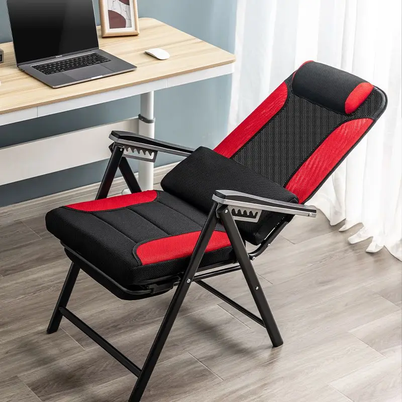 

Furniture Reclining Chair Folding Lunch Break Lounge Foldable Portable Lazy Cool Beach Balcony Leisure Chairs Flattened Sofa Bed