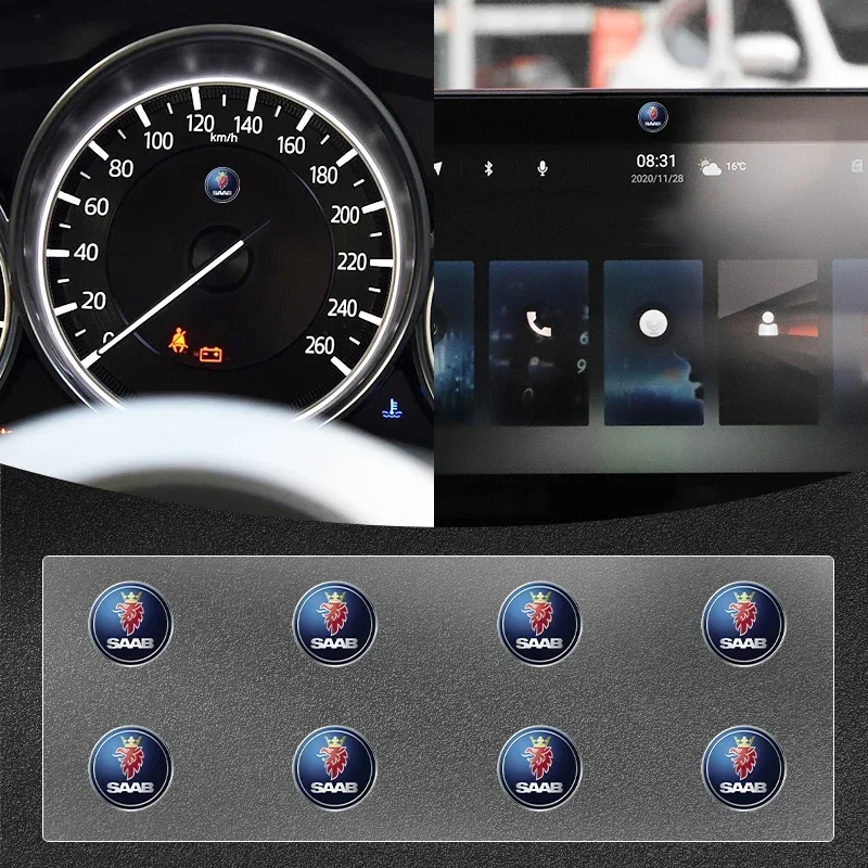 Auto Interni Volante Cruscotto Adesivi Centrali Distintivo Per Saab Scania Aero X 9-3 9-5 9-7X 9-1 9-9 900S 9000 Auto Styling