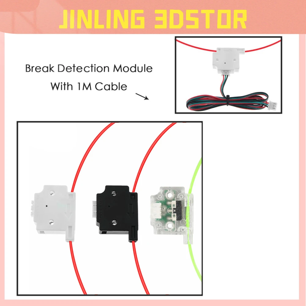 3D Printer Filament Break Detection Module With 1M Cable Run-out Sensor Material Runout Detector For Ender 3 CR10 3D Printer lcd module dr car a 2600 car decoder detector with lcd screen machines industrial medical equipment display screen