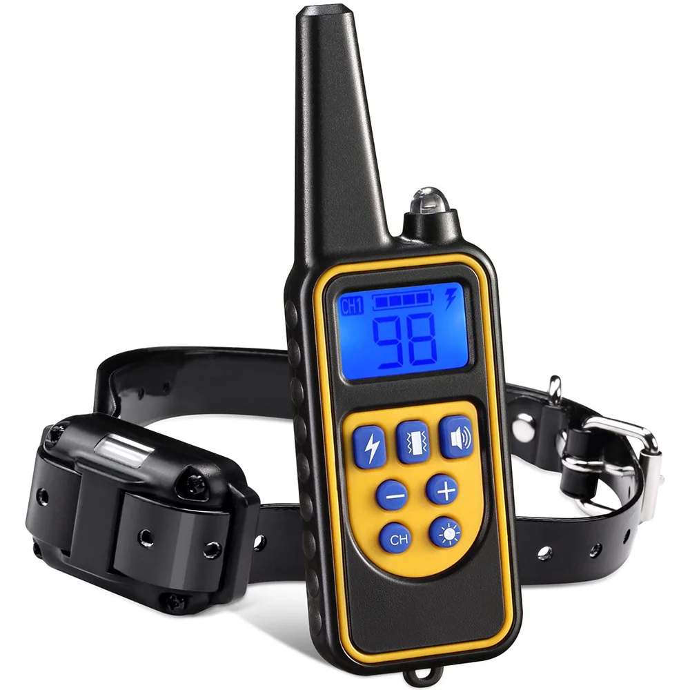 Dog Training Collar 800m Waterproof Rechargeable Remote Control LCD Display pet dog training collar