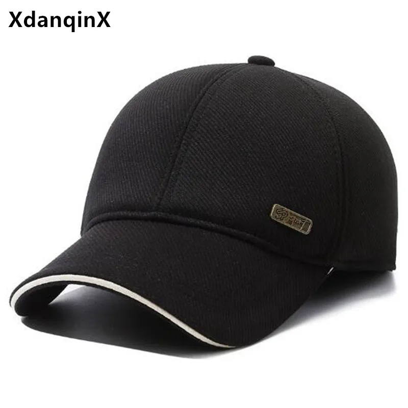 

2023 New Winter Men's Caps Warm Baseball Cap Plush Thickened Coldproof Earmuff Hats For Men Riding Sports Cap Ear Protection Hat