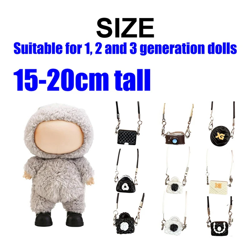 Doll Mini Bag Dress Up Plush Toy For 15/17cm Doll Accessories Dollhouse Hanging Neck Accessories Schoolbag Pendant