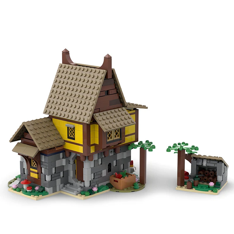 

MOC Creative Medieval Town House Home Pub Hotel Building Blocks Street View City Village Store Bricks DIY Educational Toys gifts