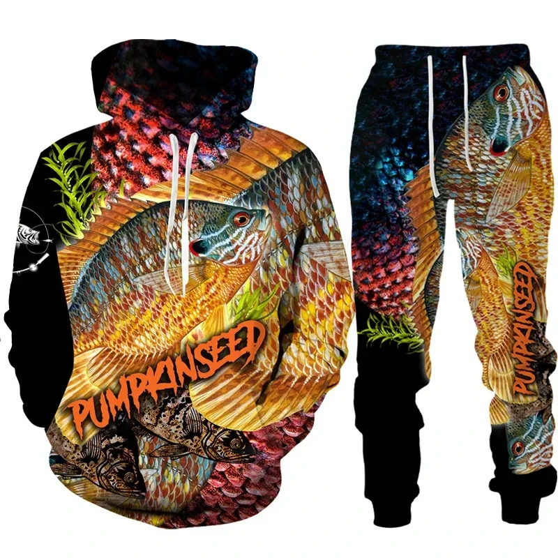 Acquista Uomini 3D Pesce Stampato Pesca Sportiva Campeggio Camouflage Caccia T Shirt Set per