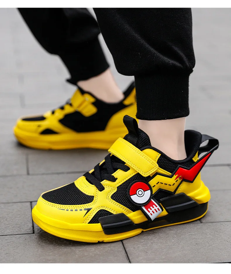 Pikachu Pokemon Children Cartoon Sports Shoes Fashion Anime Boy Girl Sneakers Student Casual Running Shoe Breathable Lightweight
