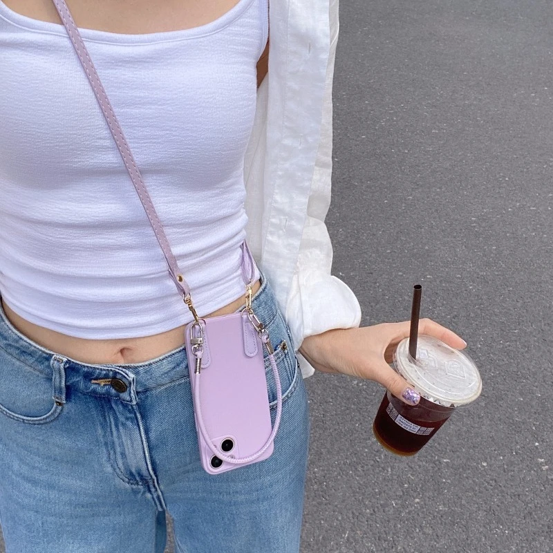 Versatile Crossbody Lanyard Handheld Wrist Strap Silicone Case