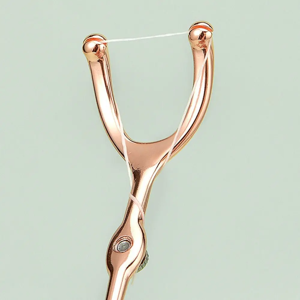 Toothpick Set Stainless Steel Portable Handle Y Shape 50M Tooth Flossing Durable Reusable Holder