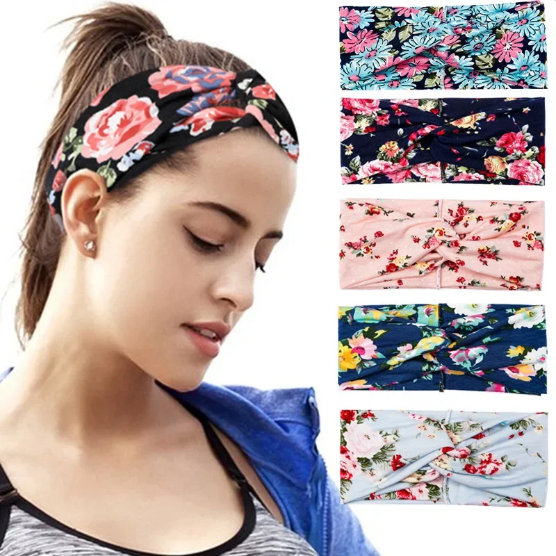 

Hair Accessories Women's New Cross Pattern Headband Face Makeup Sports Yoga Sweat Absorption Headband