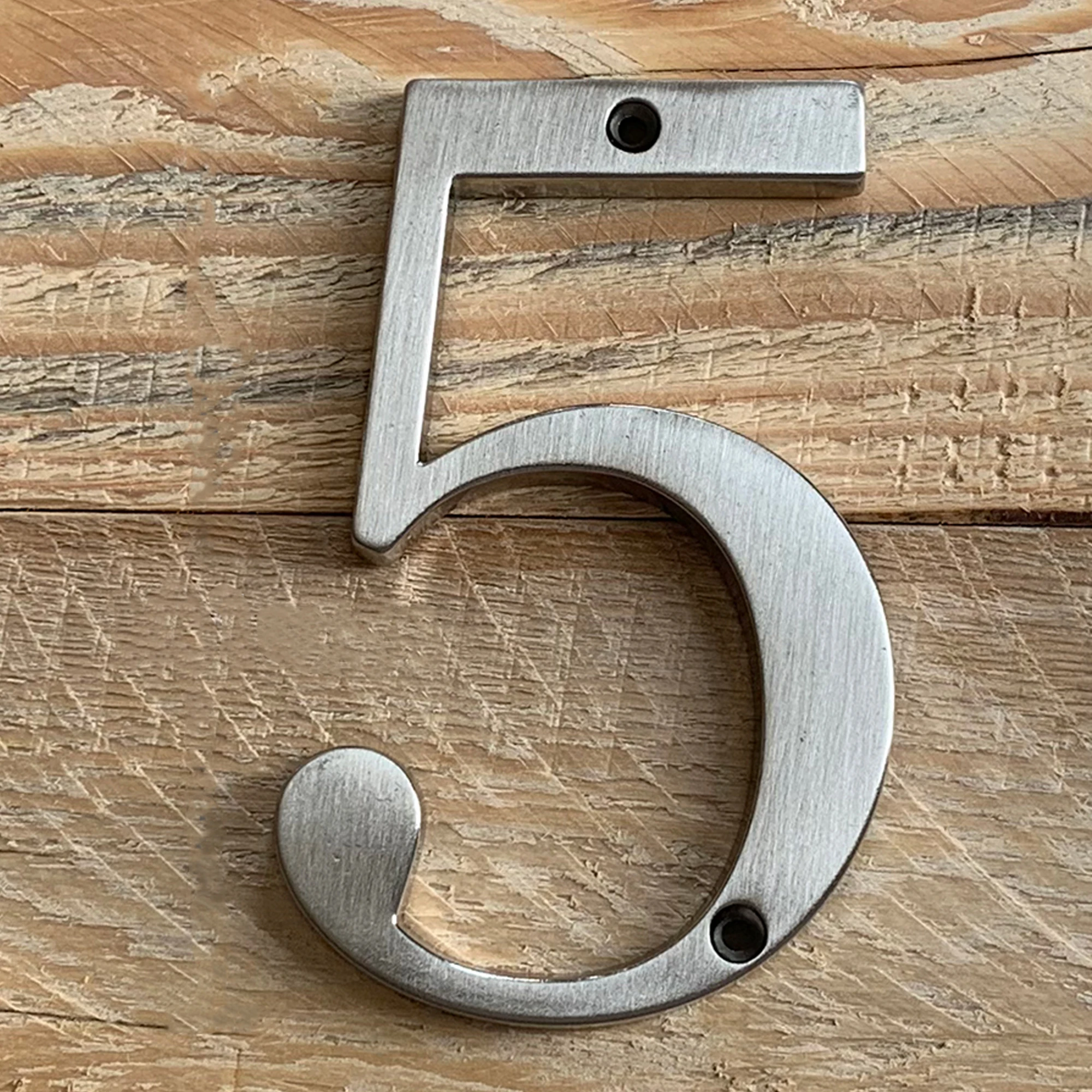 Modern House Number Outdoor 4 inch Silver Zinc Alloy Apartment Door Numbers Mailbox Address Sign #0-9 With Screws 1pc house number signs door signs house numbers number plate