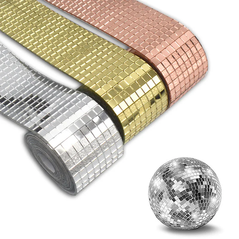 Mirror Wall Sticker Self-adhesive Mini Square Mosaic Tiles Stickers For Home Bathroom Wall Decor Wedding Bar Diy Disco Ball