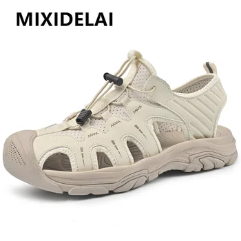 Sandali da uomo estivi Scarpe da spiaggia Design traspirante fatto a mano Scarpe da spiaggia casual per bambini Sandali da esterno con fondo morbido leggero 1