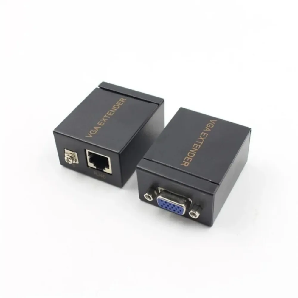 VGA extender splitter BGGQGG 1 Pair Receiver Transmitter VGA To RJ45 Extender Repeater By Cat5e/6 Up To 60M VGA UTP for PC Laptop Computer Projector