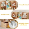 Children's Book Storage Rack, 3-Layer Kids Bookcase with 7 Storage Cabinets, Drawers Toy Cabinet, Children's Book Display Rack 4