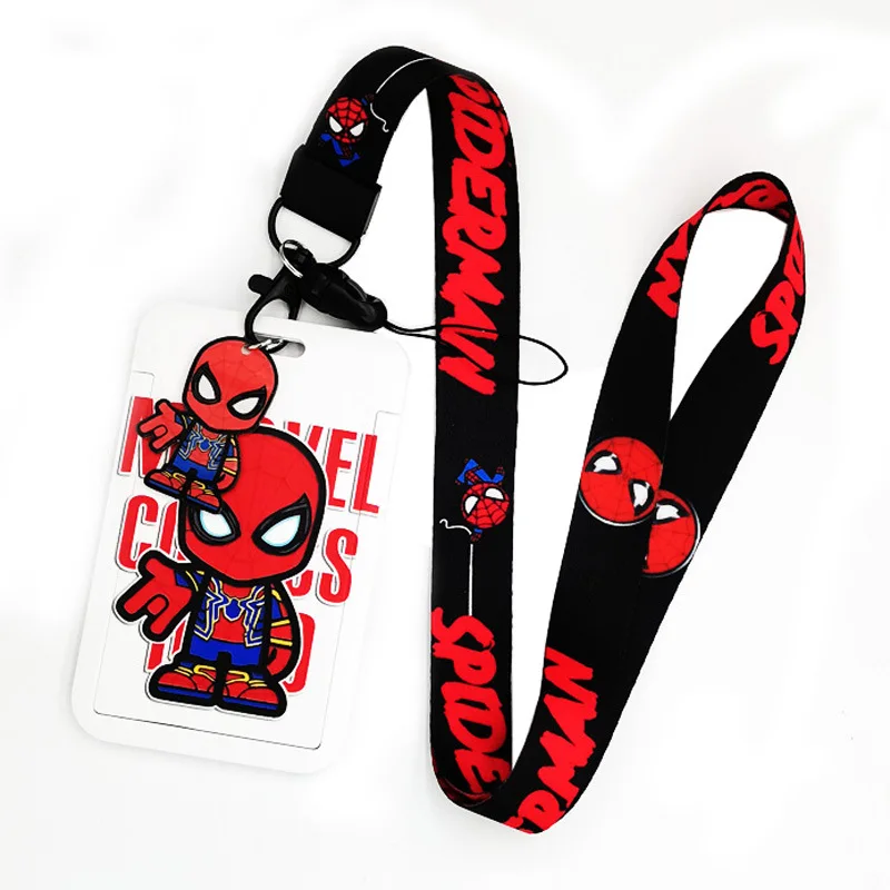 Marvel postacie filmowe okładka karty kapitan ameryka Spiderman superbohaterowie posiadacz karty ABS Student Campus Card ze sznurkiem do zawieszenia ID