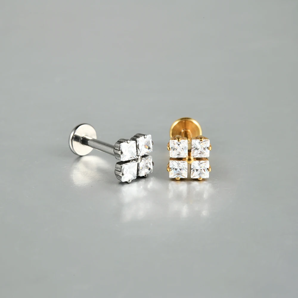 Dreamlee G23 Solid Titanium Rook Helix Stud Inner Screw Flat Back Tragus Cartilage Earring Lobe Labret Piercing Jewelry 16g - Image 6