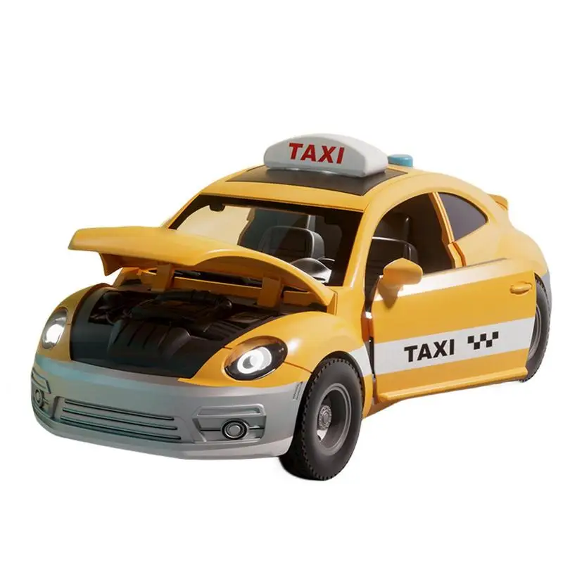 

Toy Cars Taxi Model Toy Car With Sound And Light Puzzle Kids Car Toy For Home Indoor Accessories And Collector's Item 20X8.5X7cm