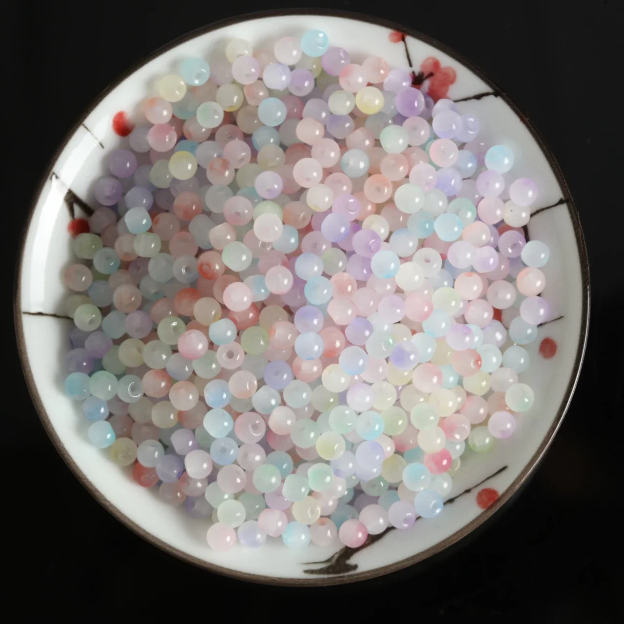 Gradient Blue Pink Purple Glass Beads – 4mm Round