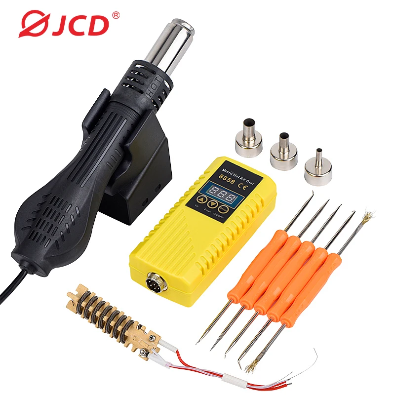 JCD Hot Air Gun 8858 Micro Rework Soldering Station LED Digital Hair dryer for soldering 700W Heat Gun Welding Repair Tools jcd 908u soldering iron kits temperature adjustable welding repair tools 80w 110v 220v solder iron lcd digital display