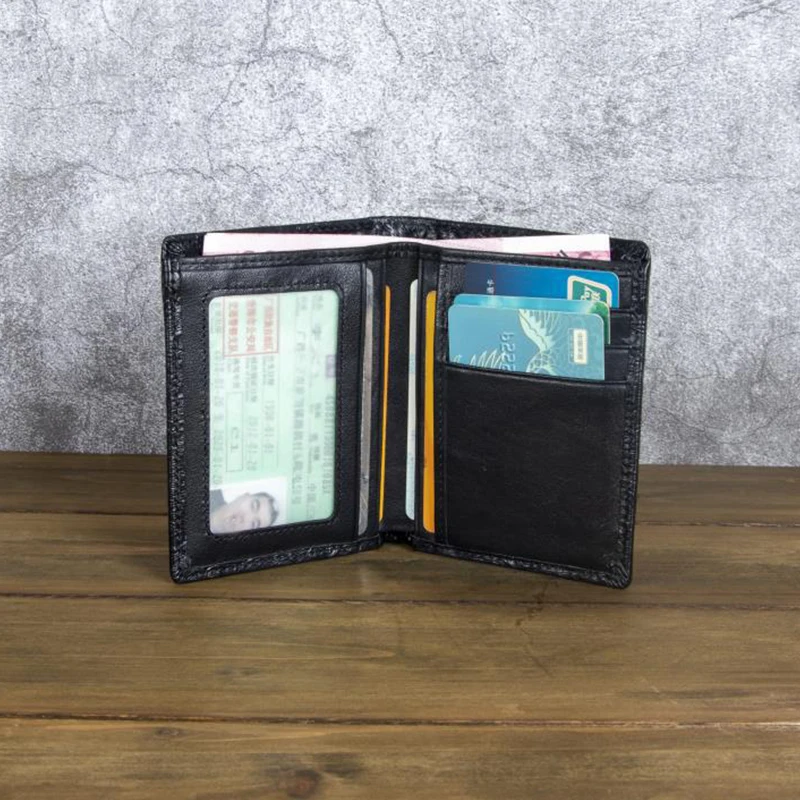 High Quality Genuine Leather Short Wallet 3D Dragon Style Card Wallet 2024 Vintage Bifold Small Purse for Man Male Gift Purses 5