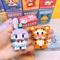 54 Types Disney Stitch LinaBell StellaLou Building Blocks Princess Anime Cartoon Figrues Bricks Child Assembly Toys Model Gift
