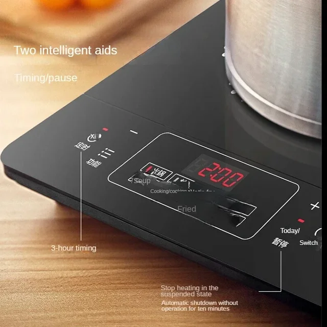 Midea Induction Cooker Home 2200W Hensel Panel Cooktop Intelligent Timing Electric Cooker Heating Evenly Cooker Induction 220V 3