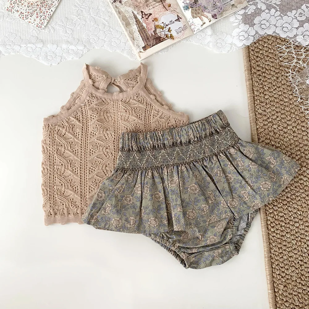 Girls Knit Vest Hollow Waistcoat String Baby Clothes