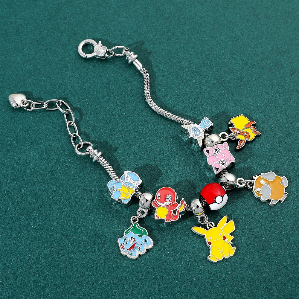 Game Anime Pokemon Figure Charms Bracelet Cute Eevee Metal Enamel Nameplate  Pendant Bangles Personality Creativity Jewelry - AliExpress