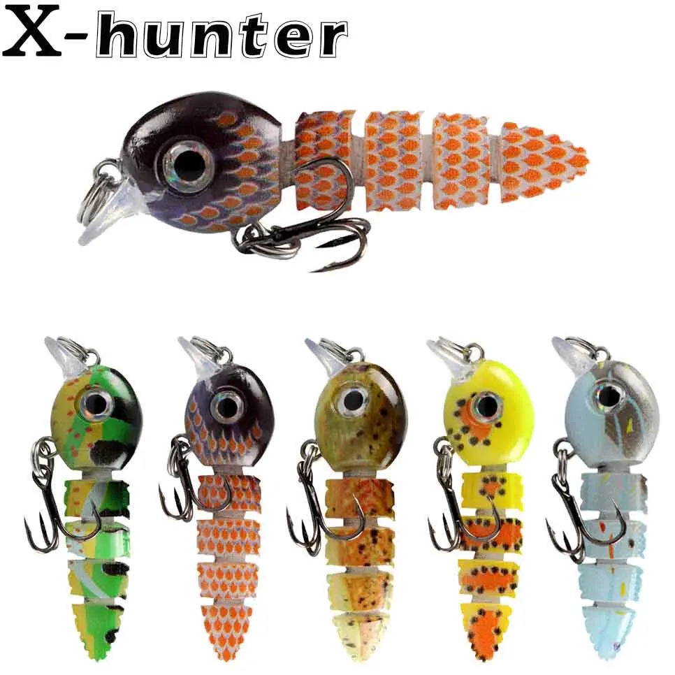

Artificial Swimbait 55mm 5g Hard Wobbler Fishing Lures High Quality Multi Jointed Tadpole Sharp Hooks For Musky Bass Pike