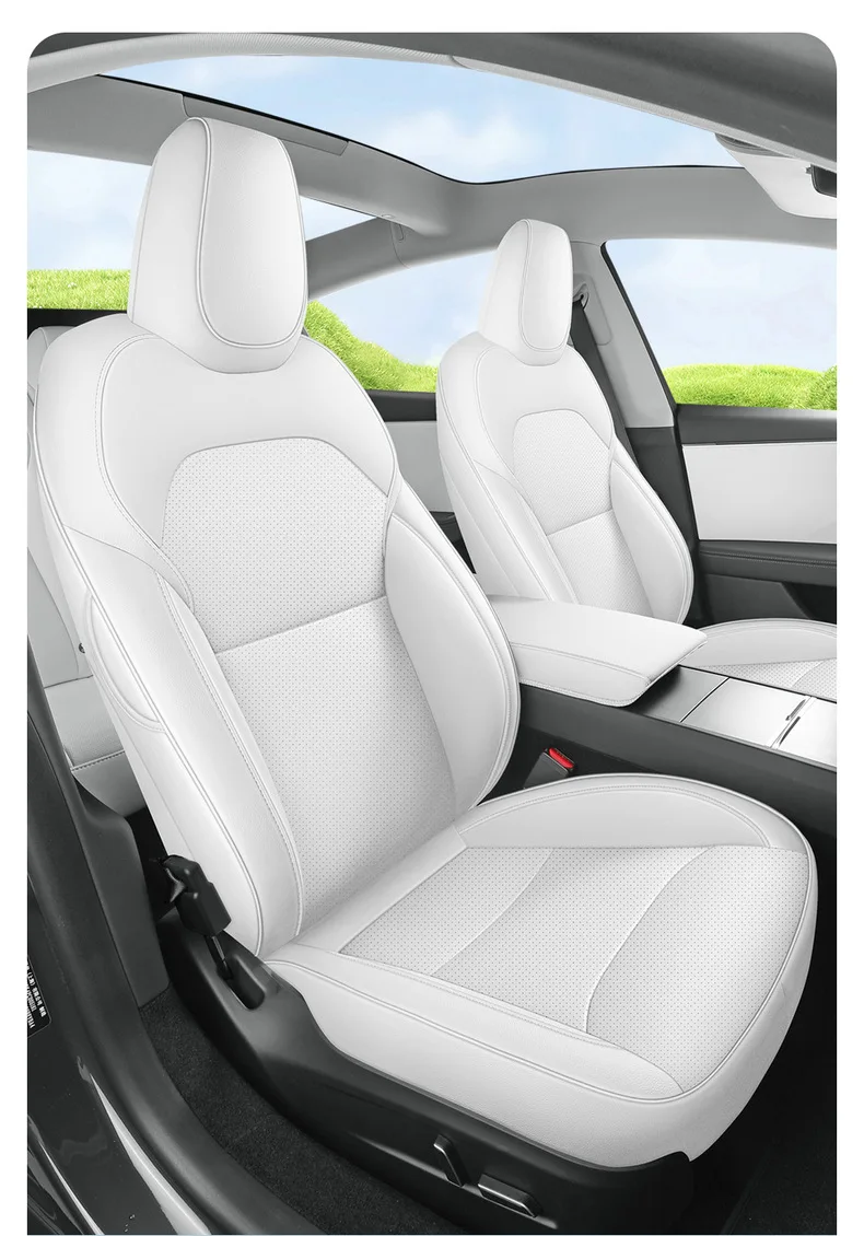 Full Set Seat Covers For Tesla Model Y Juniper 2025 Leather Breathable comfortab